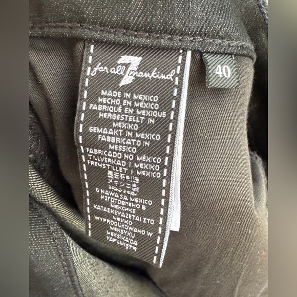 7 For All Mankind Austyn Straight Leg Jeans Mens 40 BLACK NWOT - Picture 4 of 5